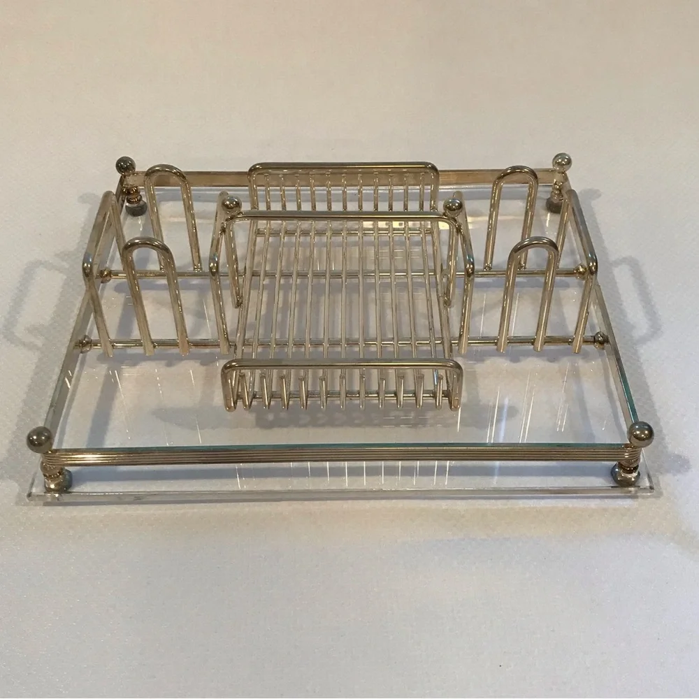 Vintage Charles Hollis Jones Lucile Brass Vanity Tray Mid Century Modern Regency